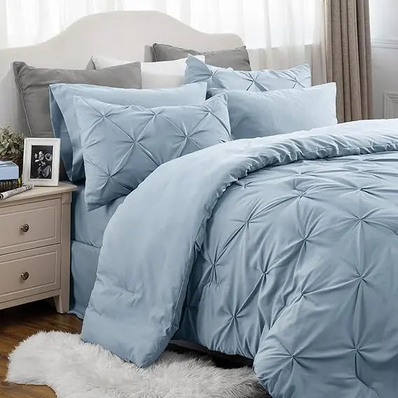 7 PCS-Soft Pintuck Messy Bedding Sets